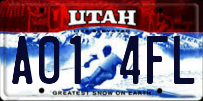 UT license plate A014FL