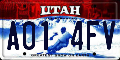 UT license plate A014FV