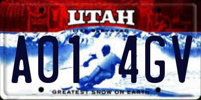 UT license plate A014GV