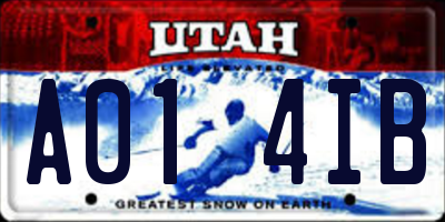 UT license plate A014IB