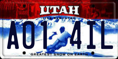 UT license plate A014IL