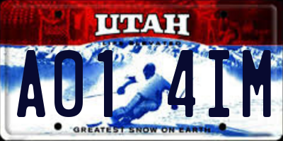 UT license plate A014IM