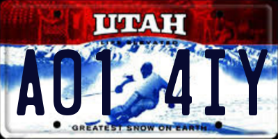 UT license plate A014IY