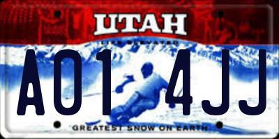 UT license plate A014JJ