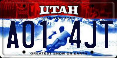 UT license plate A014JT