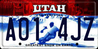 UT license plate A014JZ