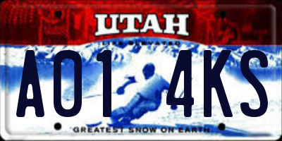 UT license plate A014KS