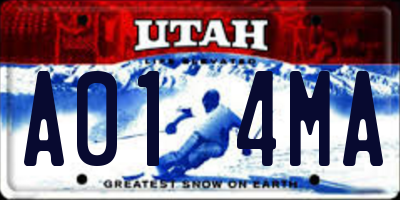 UT license plate A014MA