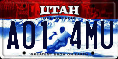 UT license plate A014MU