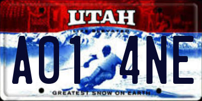 UT license plate A014NE