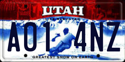 UT license plate A014NZ