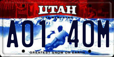 UT license plate A014OM