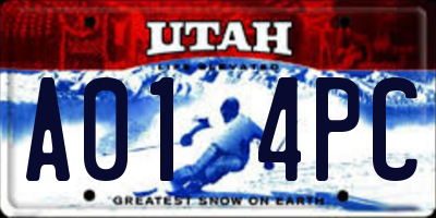 UT license plate A014PC