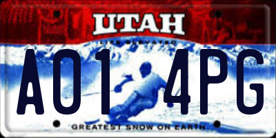 UT license plate A014PG