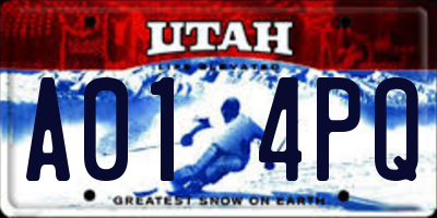 UT license plate A014PQ