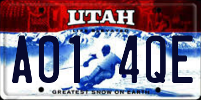 UT license plate A014QE