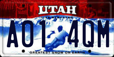 UT license plate A014QM