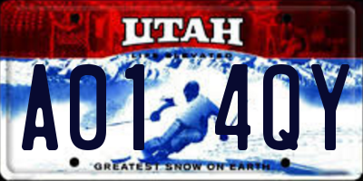 UT license plate A014QY