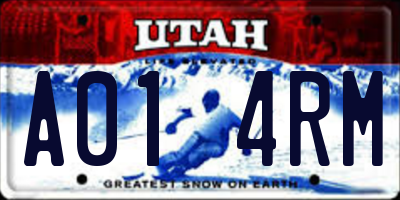 UT license plate A014RM