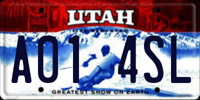 UT license plate A014SL