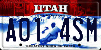 UT license plate A014SM