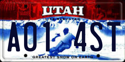 UT license plate A014ST