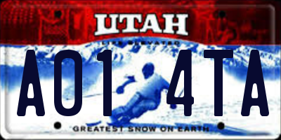 UT license plate A014TA