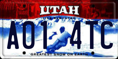 UT license plate A014TC