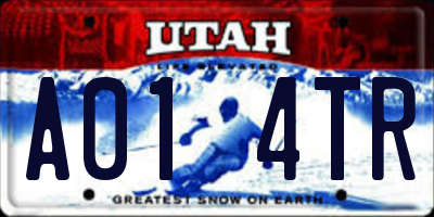 UT license plate A014TR