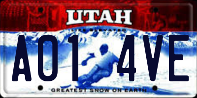 UT license plate A014VE