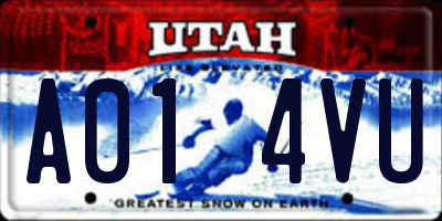 UT license plate A014VU