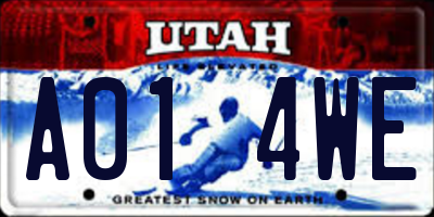 UT license plate A014WE