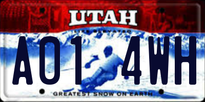 UT license plate A014WH