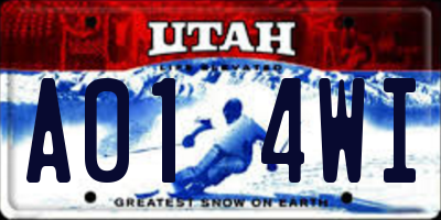 UT license plate A014WI