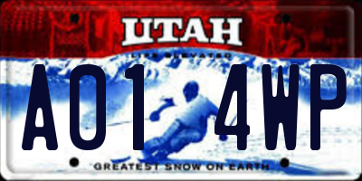 UT license plate A014WP