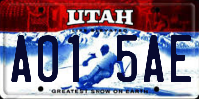 UT license plate A015AE