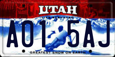 UT license plate A015AJ