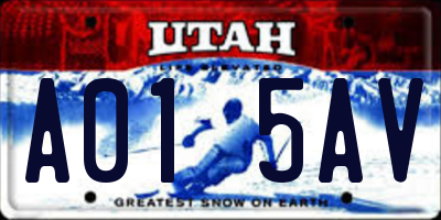 UT license plate A015AV