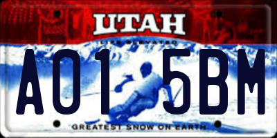 UT license plate A015BM