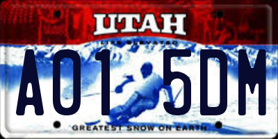 UT license plate A015DM