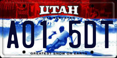 UT license plate A015DT