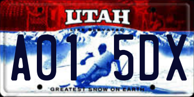 UT license plate A015DX