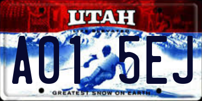 UT license plate A015EJ