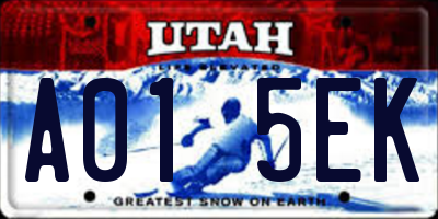 UT license plate A015EK