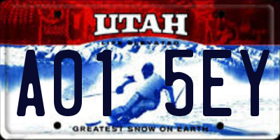 UT license plate A015EY