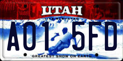 UT license plate A015FD