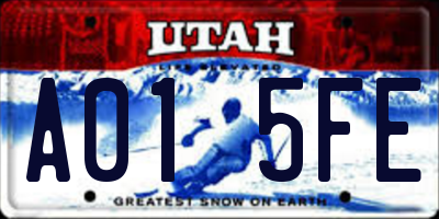 UT license plate A015FE