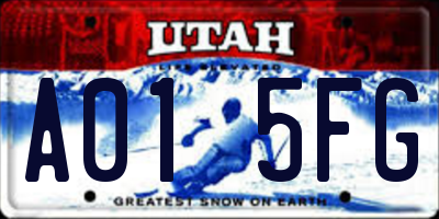 UT license plate A015FG