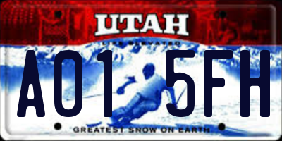 UT license plate A015FH