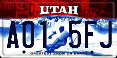 UT license plate A015FJ